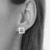 Earstuds brushed Square