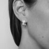 Earrings Brushed Square Rings
