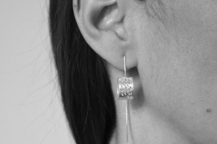 Earrings Brushed Dotty Circle
