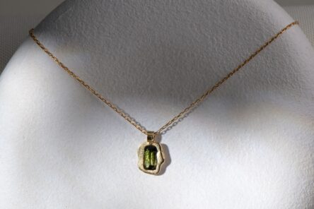 Necklace Green Turmaline Baguette