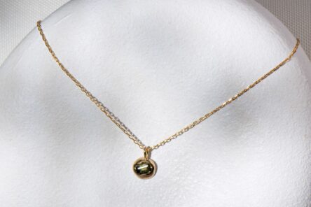 Necklace Green Turmaline Square