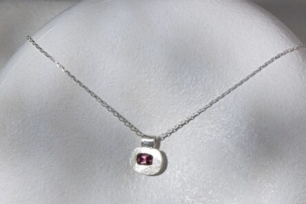 Necklace Pink Turmaline Square
