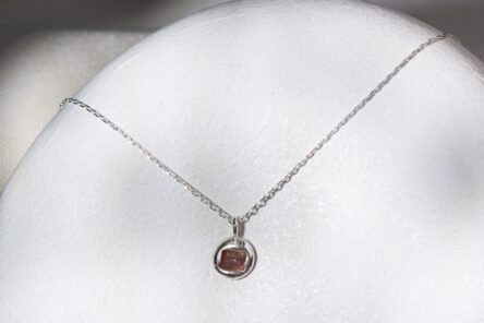 Necklace Rose Turmaline Baguette