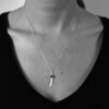 Necklace Feather with Garnet Gemstone