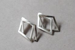 EarringsDoubleTriangleBrushed