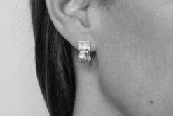 Earrings Brushed Square Rings