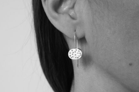 Earrings Brushed Dotty Disc