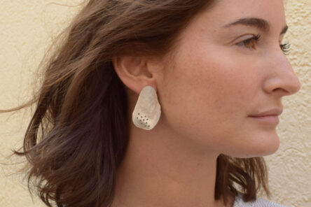 Alternative view of Earrings Organic With Holes Silver