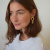 Earrings Crazy Lace Agate Cabochon – Bild 2