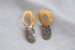 Earrings Crazy Lace Agate Cabochon