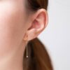 Burato Gioielli: Hoops Earring Long Solitaire Diamond, Rose Gold 18ct – Bild 3