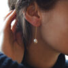 Earrings Oval Pearl – Bild 2