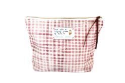 Lili Pepper: Organic Cotton Pouch "My Rose Check" Big Size