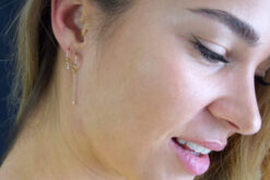 Alternative view of Burato Gioielli: Hoops Earring Long Solitaire Diamond, Rose Gold 18ct
