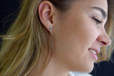 Alternative view of Earstuds Black or White Zirconia