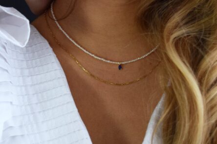 Alternative view of Necklace Fine Square Link