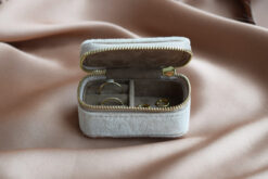 Small Jewelry Box Beige Velvet