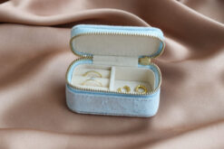 Small Jewelry Box Light Blue Velvet