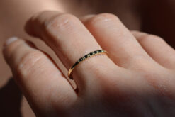 Alternative view of Ring With Black Zirconia Stones Yellow Gold 14ct