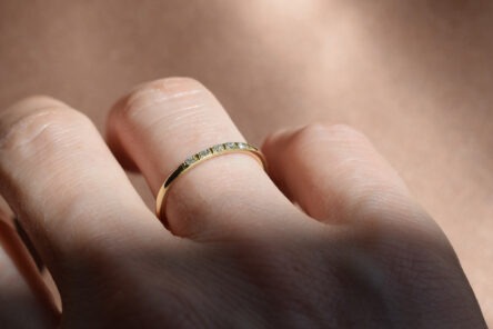 Alternative view of Ring With Clear Zirconia Stones Yellow Gold-14ct