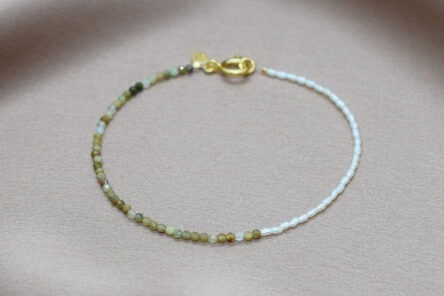 Bracelet Pearl & Green Garnet