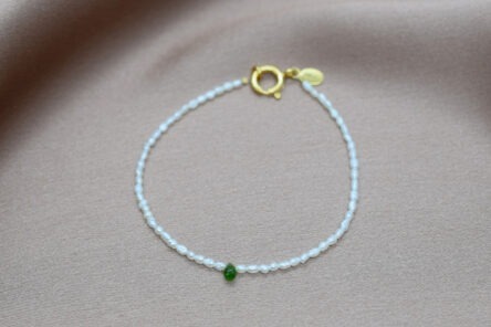 Bracelet Pearl & Chrome Diopside