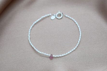 Bracelet Pearl & Pink Turmaline