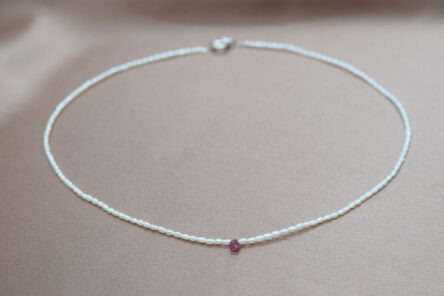 Necklace Pearl & Pink Turmaline