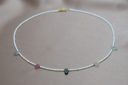 Necklace Pearl & Tourmaline