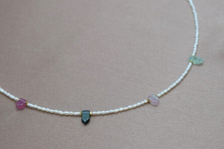 Alternative view of Necklace Pearl & Tourmaline