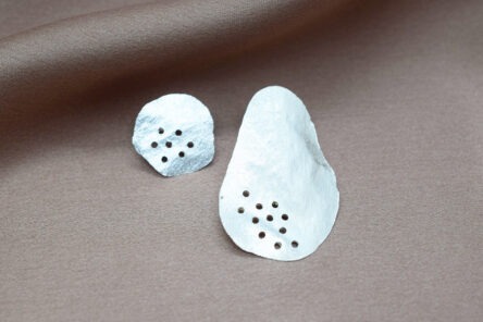 Earrings Organic With Holes Silver