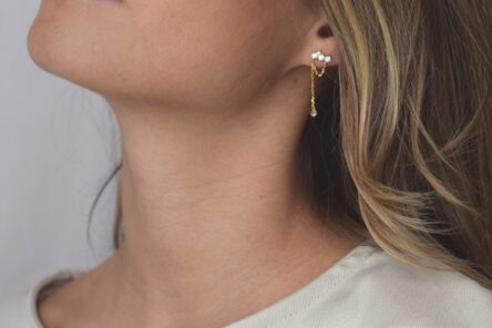 Alternative view of Earrings Zirconia with Chain