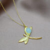 Necklace Dragonfly With Aquachalcedon Gemstone – Bild 3