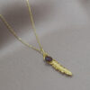 Necklace Feather With Garnet Gemstone – Bild 3