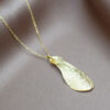 Necklace Maple With Aquamarine Gemstone