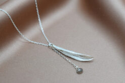Necklace Olive Leaf With Smoky Quarz Gemstone