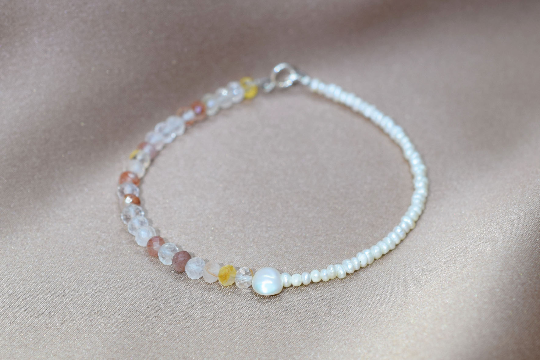 Bracelet Sun Stone & Pearl