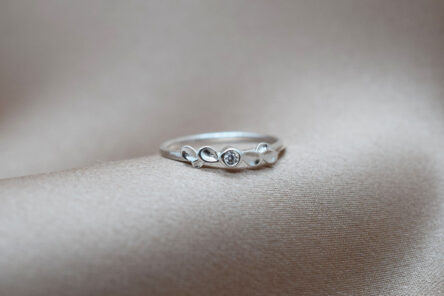 Ring Drop Leaves With Zirconia
