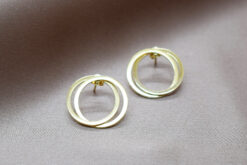 Earrings Double Ring Brushed