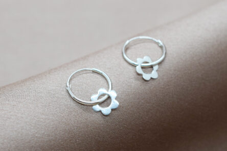 Earrings Flower Hoops