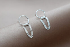 Earrings Ring with Chain
