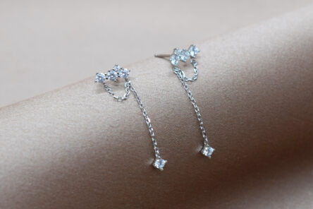 Earrings Zirconia with Chain
