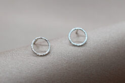 Alternative view of Earstuds Hammered Circle