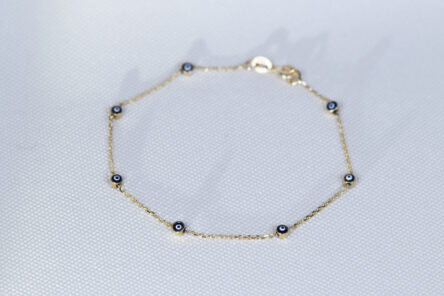 Bracelet Blue Eye Yellow Gold 14ct