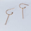 Burato Gioielli: Hoops Earring Long Solitaire Diamond, Rose Gold 18ct