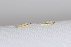 Earstuds Small Feather Gold 10 ct