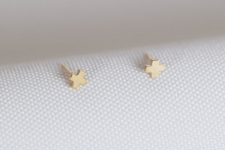 Earstuds Tiny X Yellow Gold 9ct