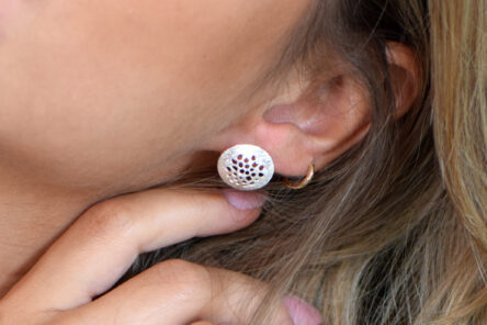 Alternative view of Earstuds Hammered Cutout