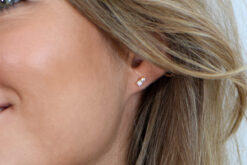 Alternative view of Earstuds Opal With Zirconia
