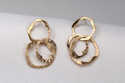 Earrings Brushed Organic Rings